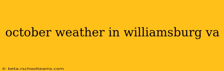 october weather in williamsburg va