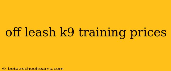 off leash k9 training prices