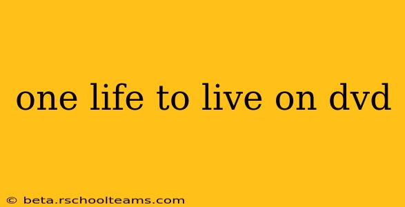 one life to live on dvd
