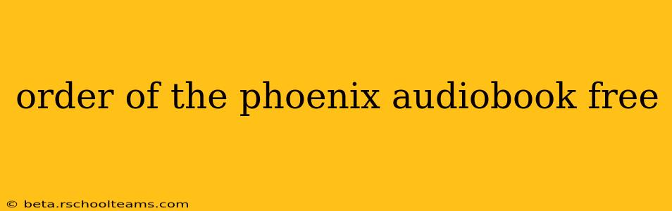 order of the phoenix audiobook free