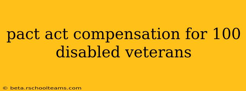 pact act compensation for 100 disabled veterans