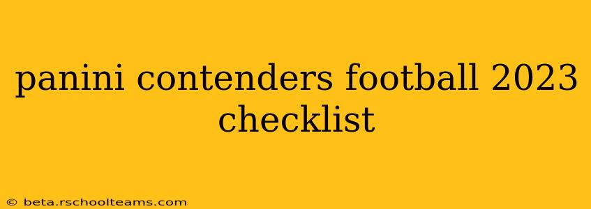 panini contenders football 2023 checklist