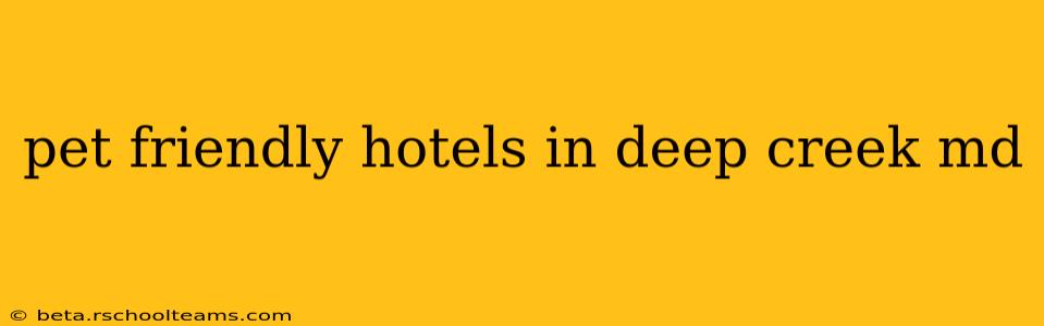 pet friendly hotels in deep creek md