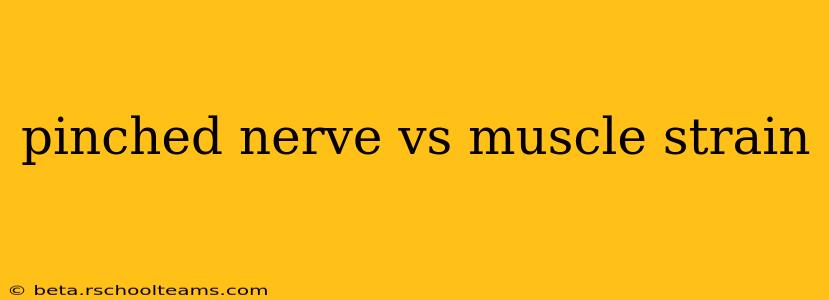 pinched nerve vs muscle strain