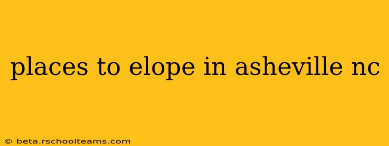 places to elope in asheville nc