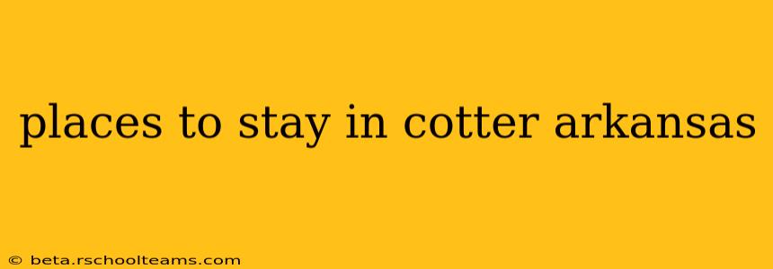 places to stay in cotter arkansas