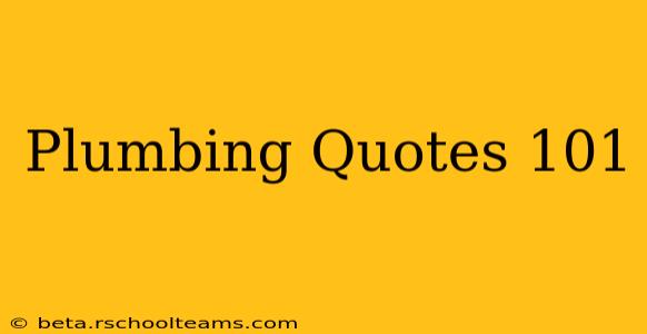 Plumbing Quotes 101