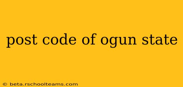post code of ogun state