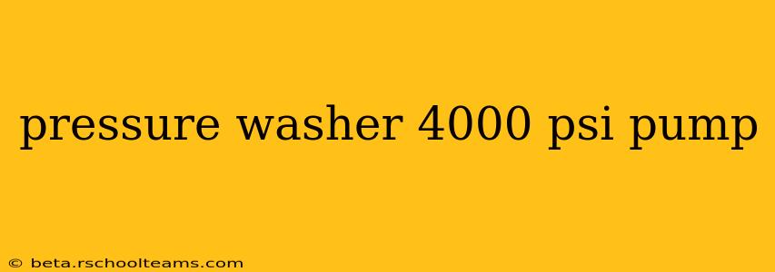pressure washer 4000 psi pump