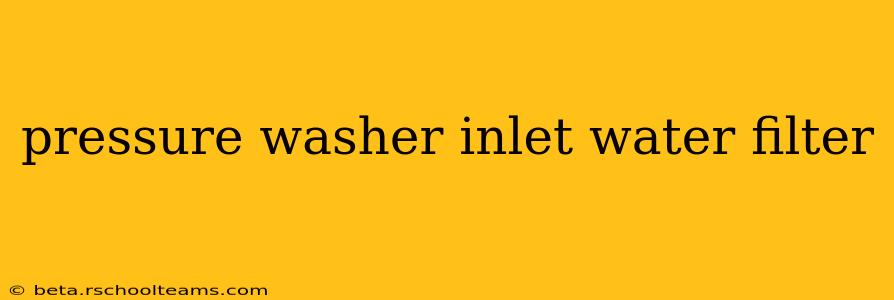 pressure washer inlet water filter