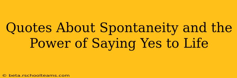 Quotes About Spontaneity and the Power of Saying Yes to Life