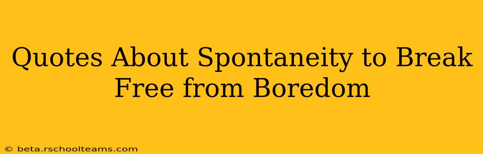 Quotes About Spontaneity to Break Free from Boredom