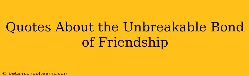 Quotes About the Unbreakable Bond of Friendship