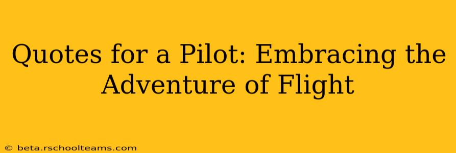 Quotes for a Pilot: Embracing the Adventure of Flight