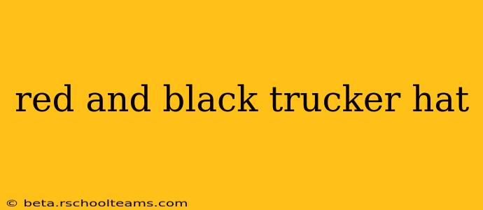 red and black trucker hat