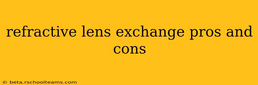 refractive lens exchange pros and cons