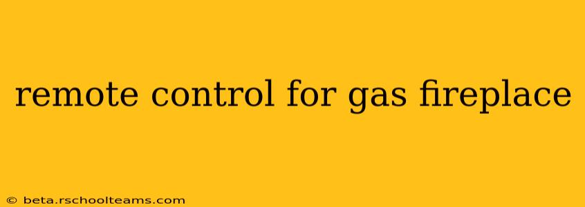 remote control for gas fireplace
