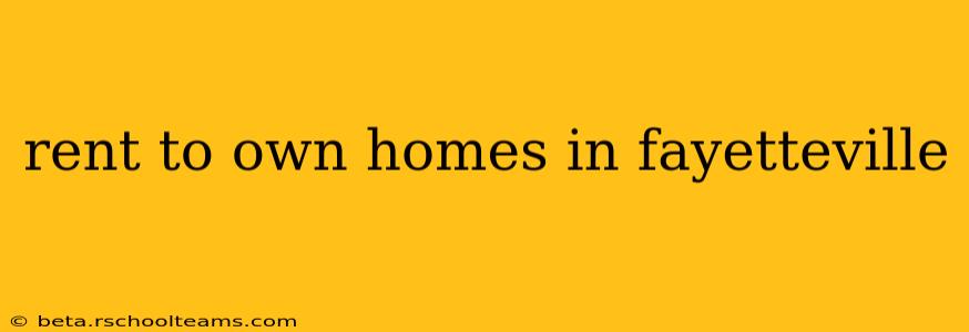 rent to own homes in fayetteville
