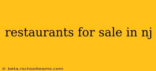 restaurants for sale in nj