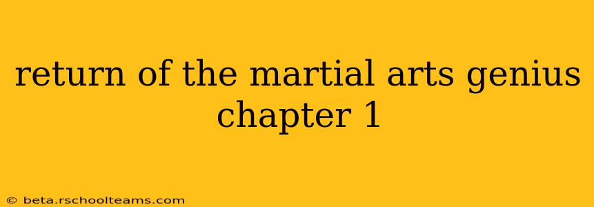 return of the martial arts genius chapter 1