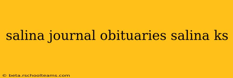 salina journal obituaries salina ks