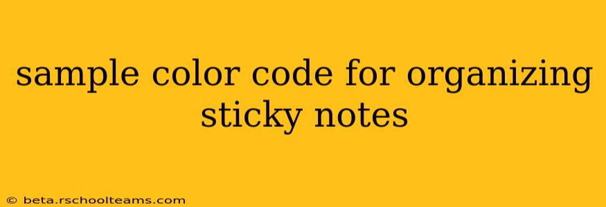 sample color code for organizing sticky notes