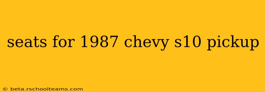 seats for 1987 chevy s10 pickup