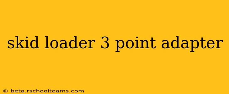 skid loader 3 point adapter