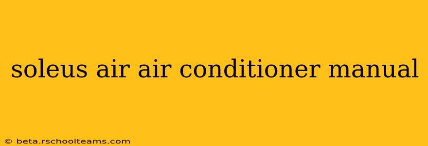 soleus air air conditioner manual