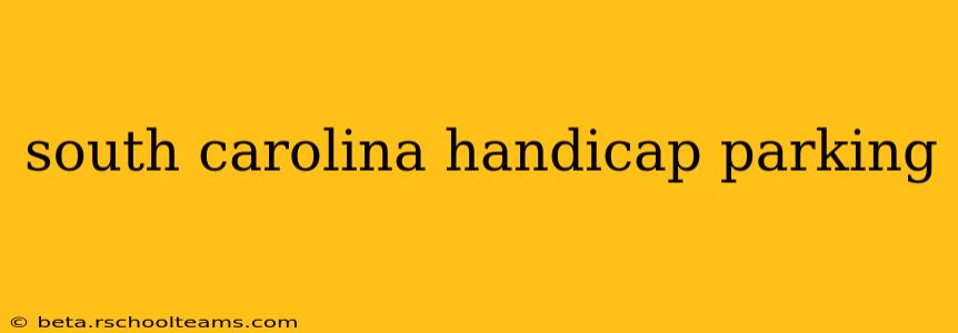 south carolina handicap parking