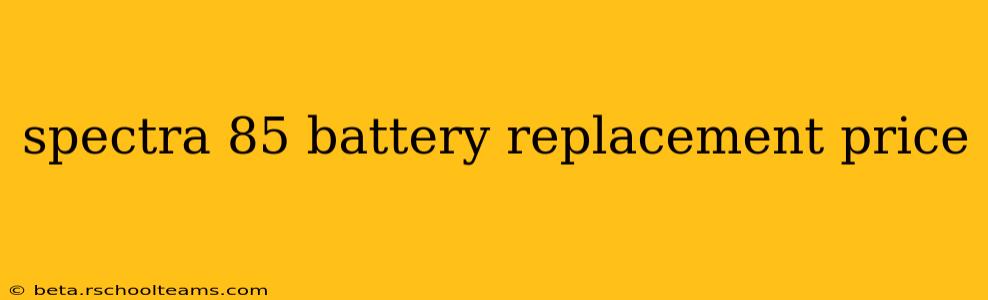 spectra 85 battery replacement price