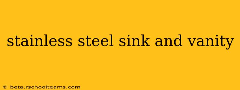stainless steel sink and vanity