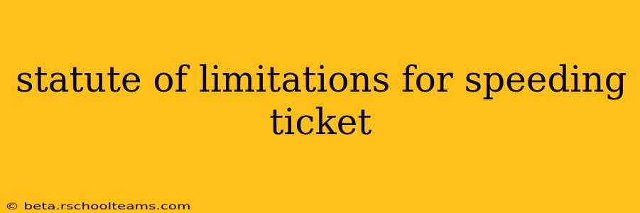 statute of limitations for speeding ticket