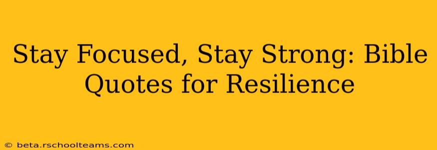 Stay Focused, Stay Strong: Bible Quotes for Resilience