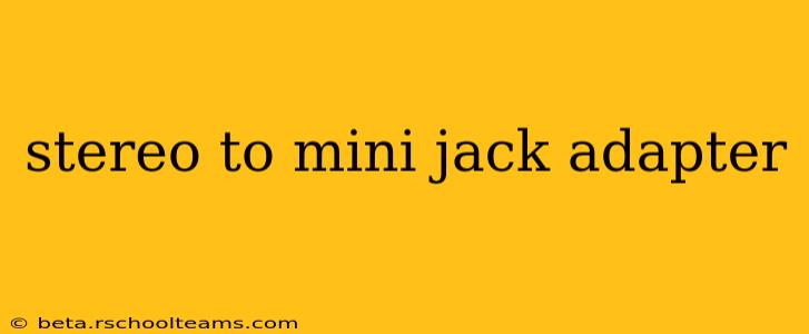 stereo to mini jack adapter