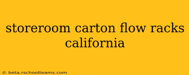 storeroom carton flow racks california