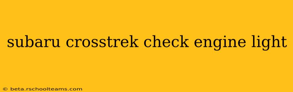 subaru crosstrek check engine light