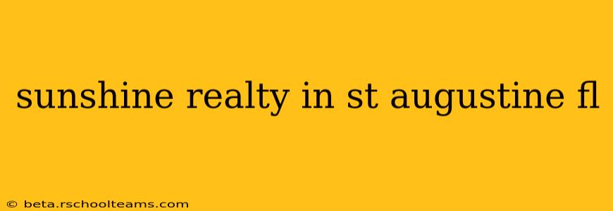 sunshine realty in st augustine fl
