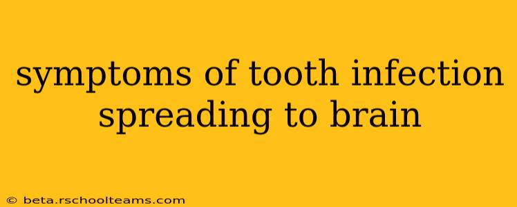 symptoms of tooth infection spreading to brain
