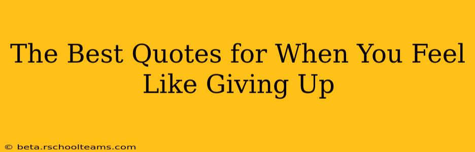 The Best Quotes for When You Feel Like Giving Up