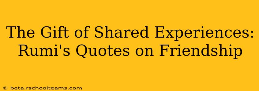 The Gift of Shared Experiences: Rumi's Quotes on Friendship