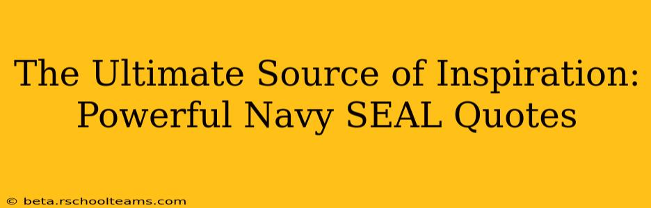 The Ultimate Source of Inspiration: Powerful Navy SEAL Quotes