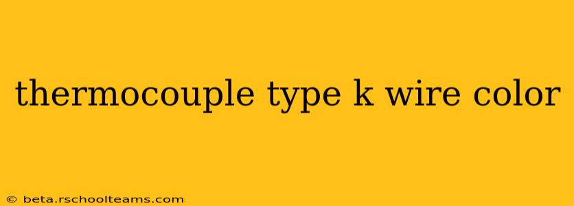 thermocouple type k wire color
