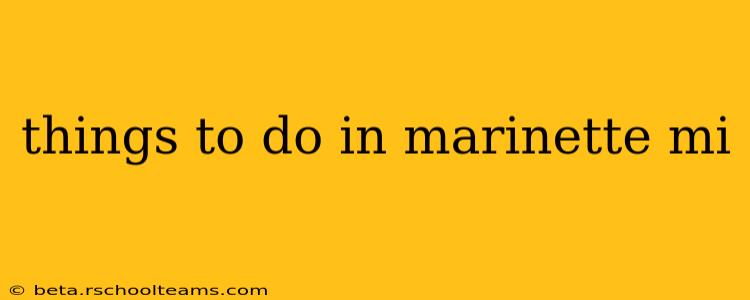 things to do in marinette mi