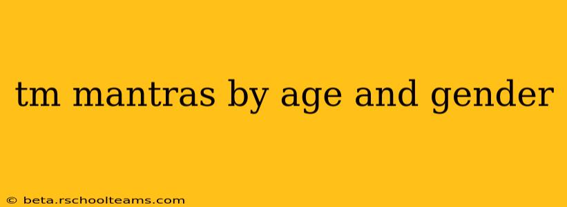 tm mantras by age and gender