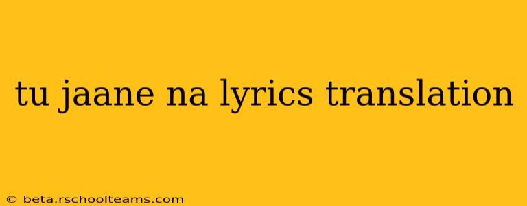 tu jaane na lyrics translation