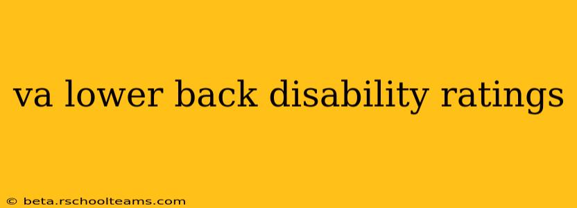 va lower back disability ratings
