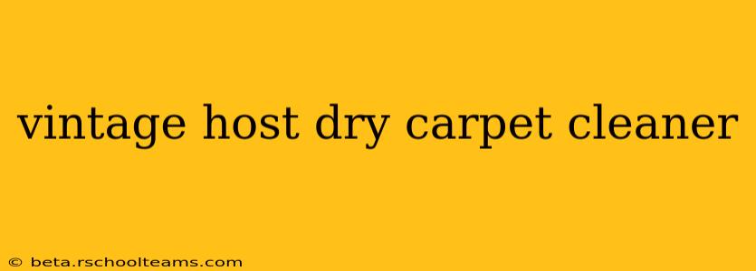 vintage host dry carpet cleaner