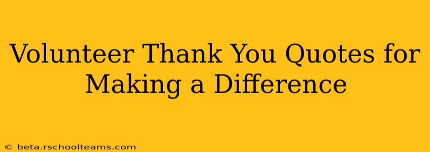 Volunteer Thank You Quotes for Making a Difference