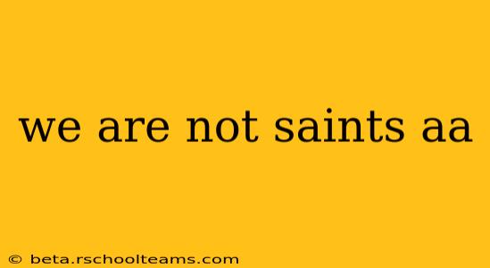 we are not saints aa